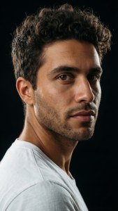 Curly Hair Handsome Man