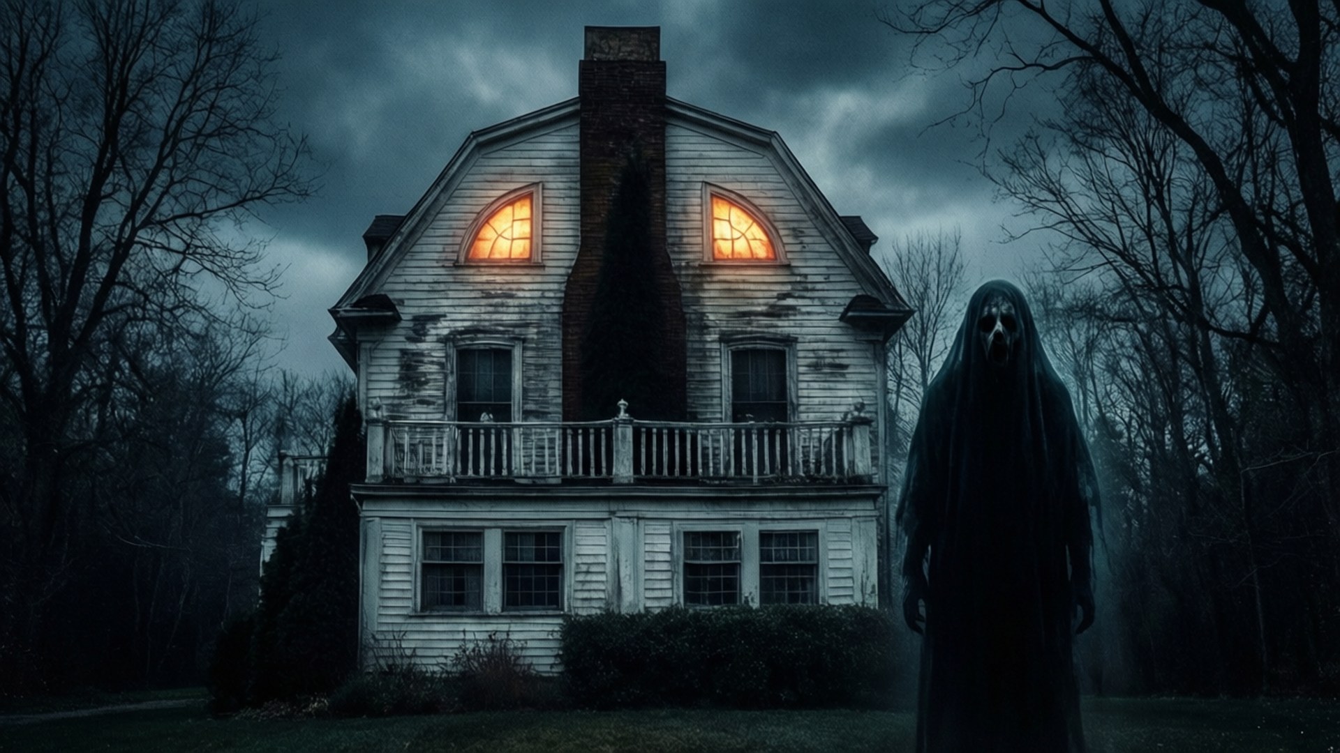 Cursed House Night Glow by Wallpapers.art Studio