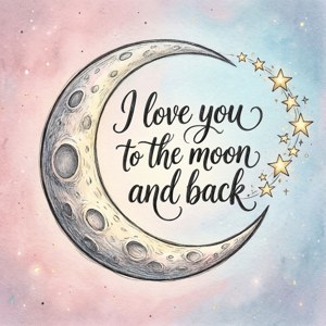 Cursive Moon Quote