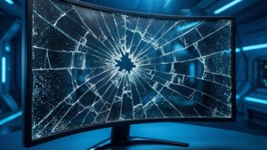 Curved Monitor Crack