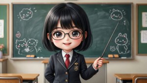 Cute Anime Teacher in Class