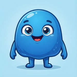 Cute Blue Blob Character