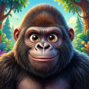 Cute Cartoon Gorilla