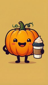 Cute Cartoon Pumpkin Latte