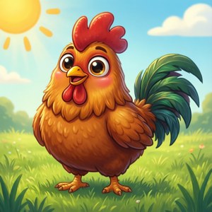 Cute Cartoon Rooster