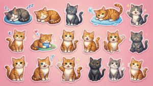 Cute Cat Sticker Sheet
