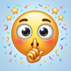 Cute Confetti Shhh Emoji