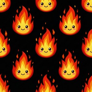 Cute Flame Seamless Pattern