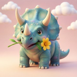 Cute Flower Triceratops