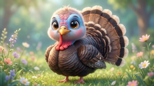 Cute Fluffy Turkey