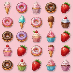 Cute Food Sticker Grid