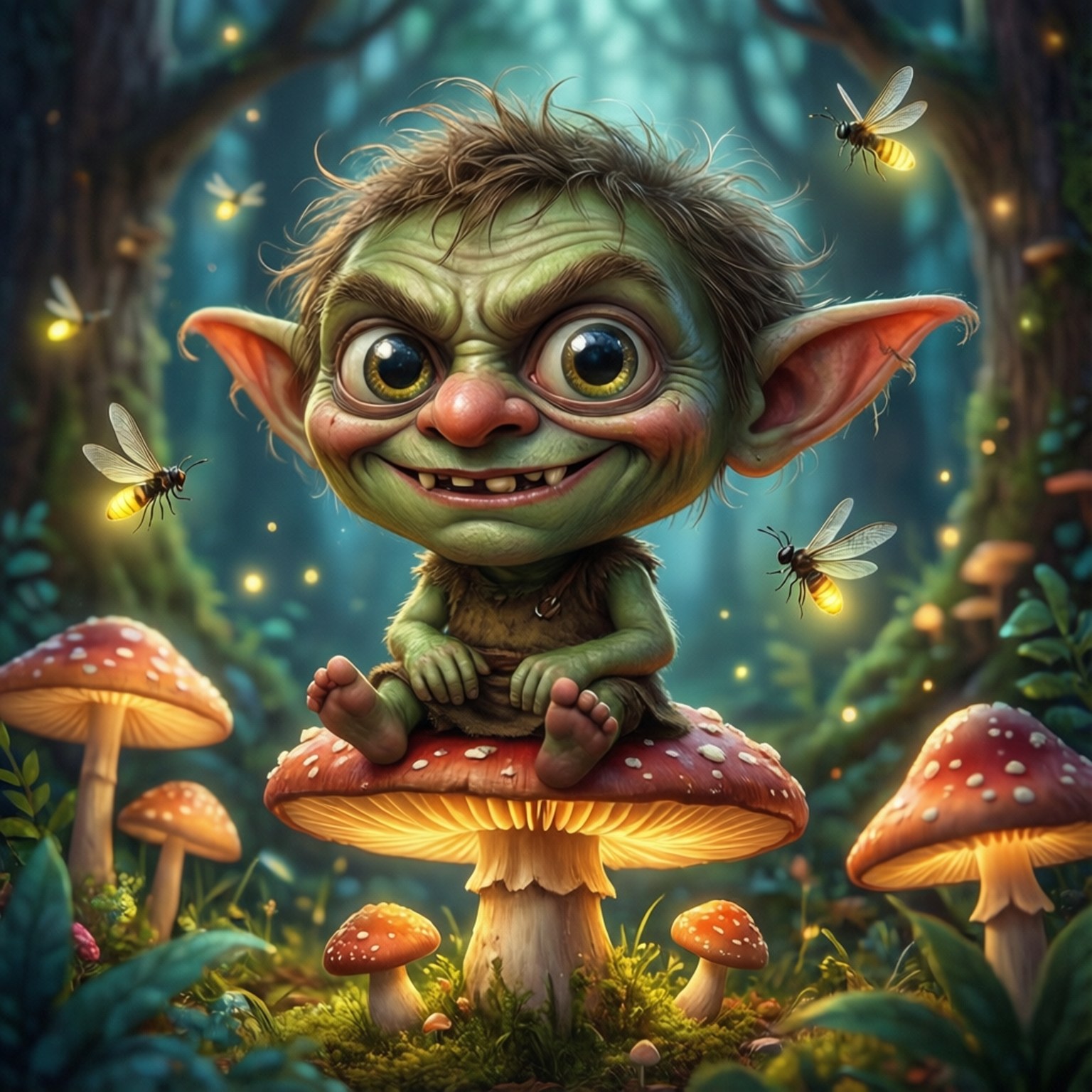 Cute Mushroom Goblin by Wallpapers.art Studio