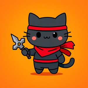 Cute Ninja Cat