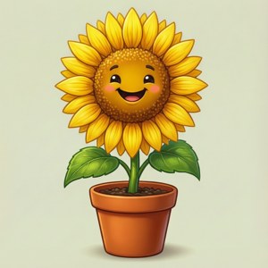 Cute Potted Sunflower