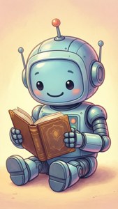 Cute Robot Reading