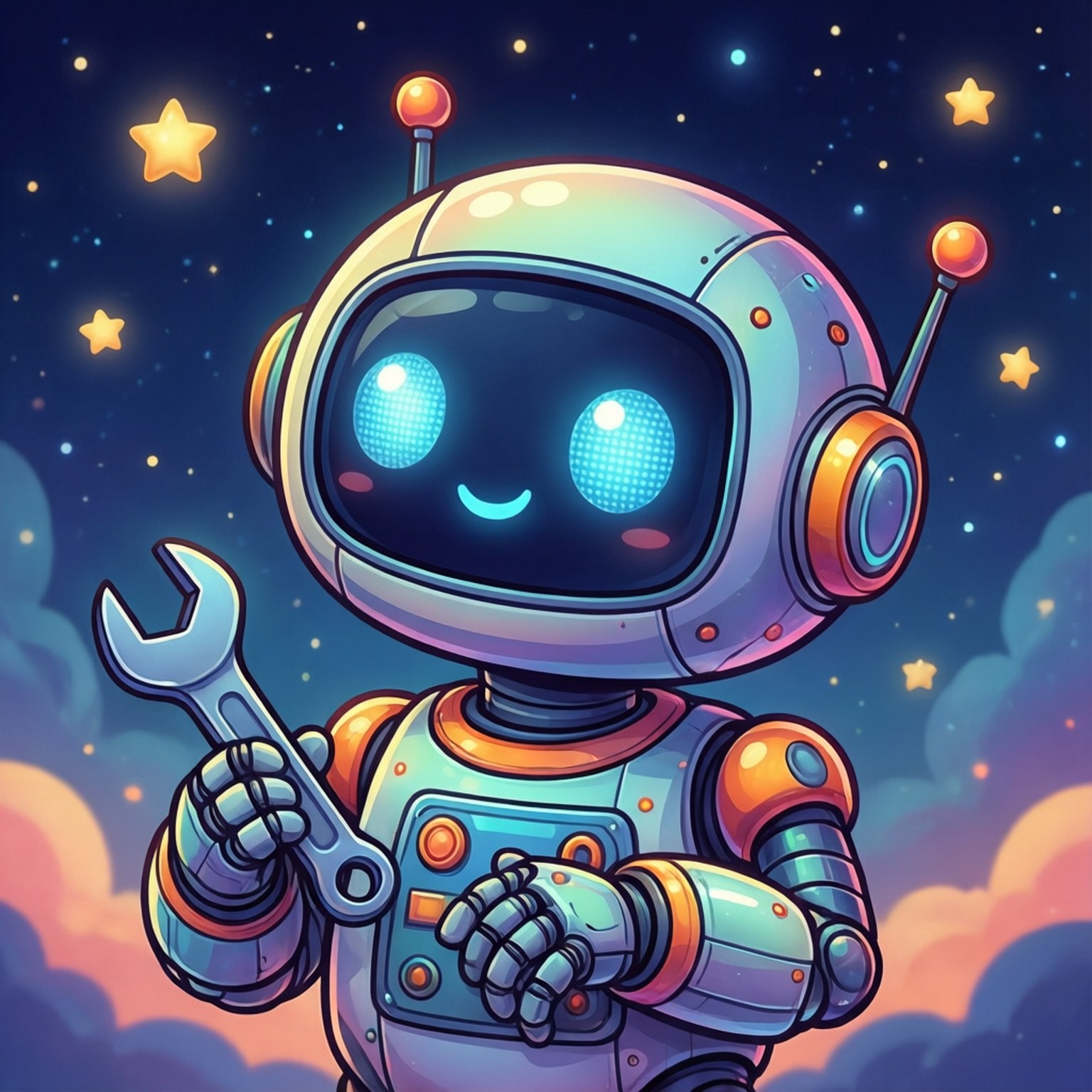 Cute Starry Robot by Wallpapers.art Studio