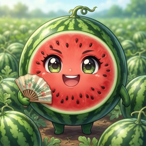 Cute Watermelon Character
