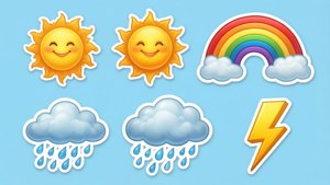 Cute Weather Stickers Grid
