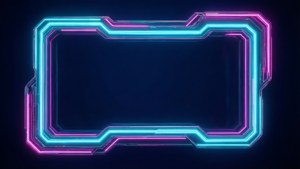 Cyan Magenta Geometric Frame