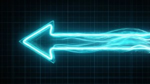 Cyan Neon Arrow Trail