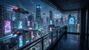 Cyberpunk Balcony View