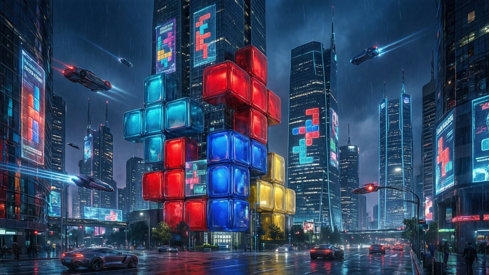 Cyberpunk Block City by Wallpapers.art Studio
