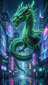 Cyberpunk City Dragon