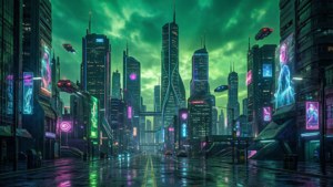 Cyberpunk City Green