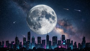 Cyberpunk City Moon