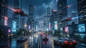 Cyberpunk City Night