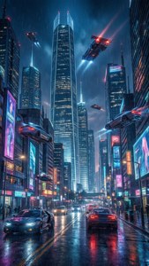 Cyberpunk City Night