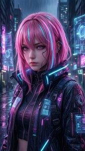 Cyberpunk City Night