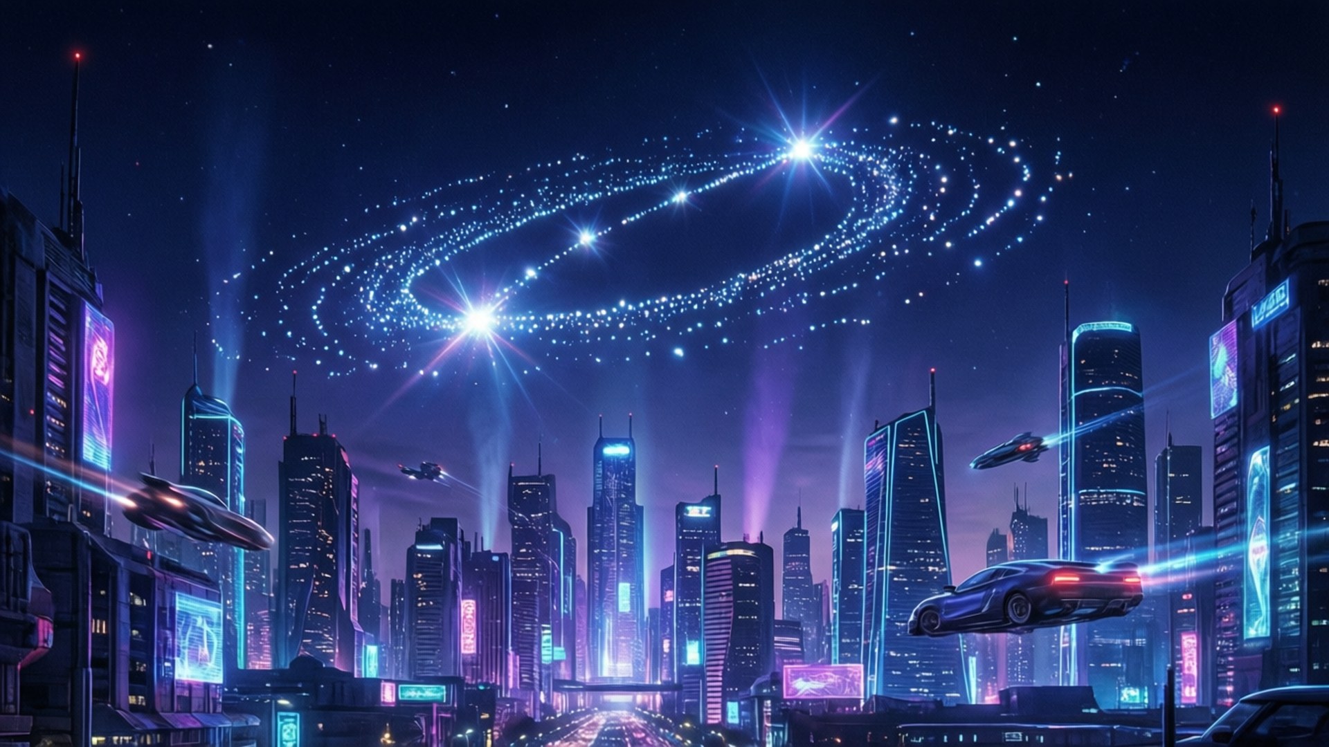 Cyberpunk Dipper City by Wallpapers.art Studio
