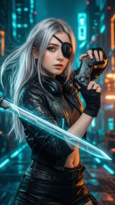 Cyberpunk Gamer Girl