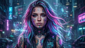 Cyberpunk Girl Neon