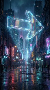 Cyberpunk Hologram Arrow