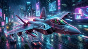 Cyberpunk Jet Neon City