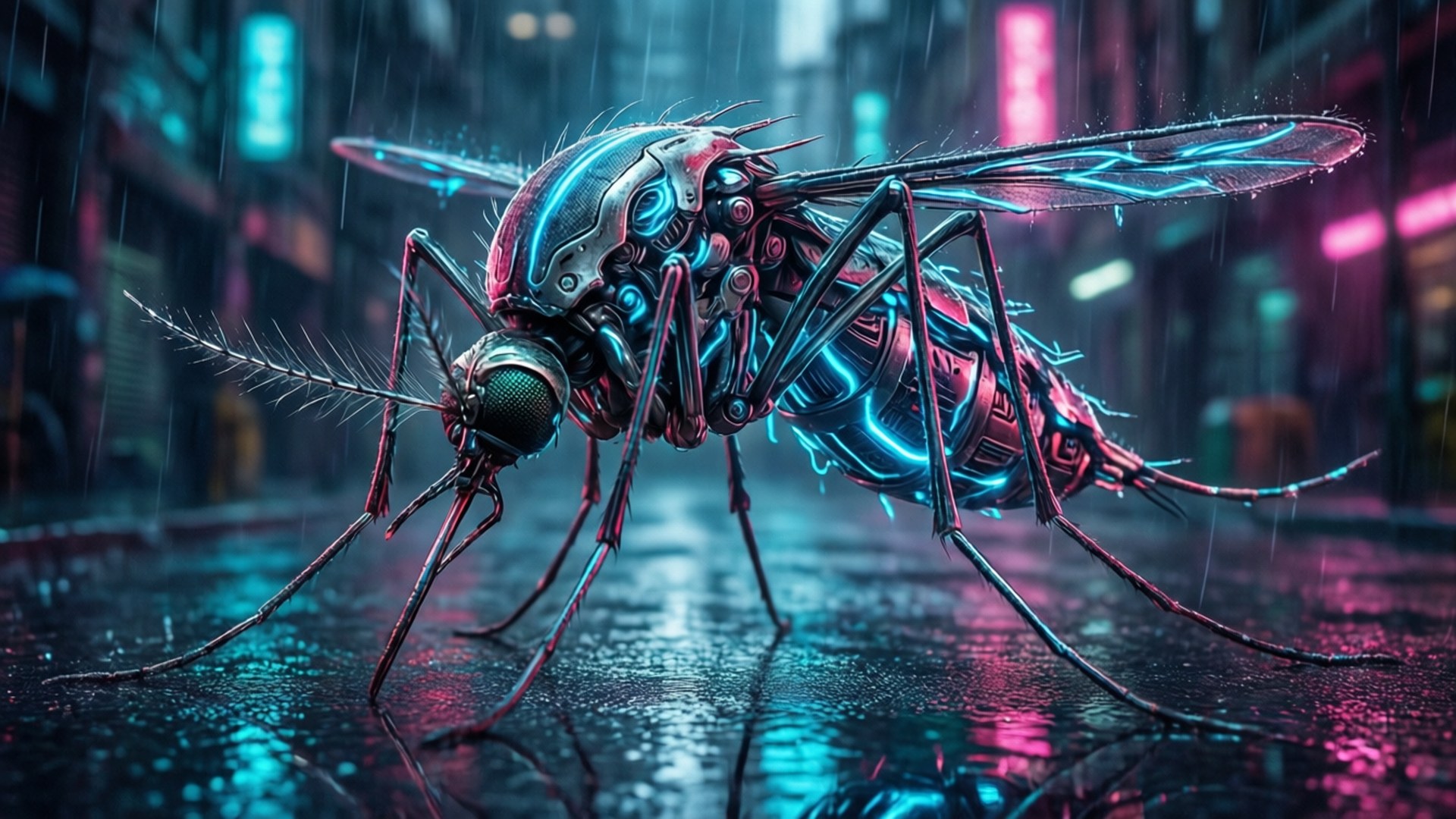 Cyberpunk Mosquito Drone by Wallpapers.art Studio