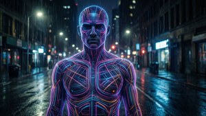 Cyberpunk Neon Human