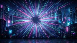 Cyberpunk Neon Starburst