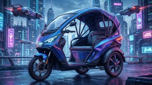 Cyberpunk Rickshaw Future