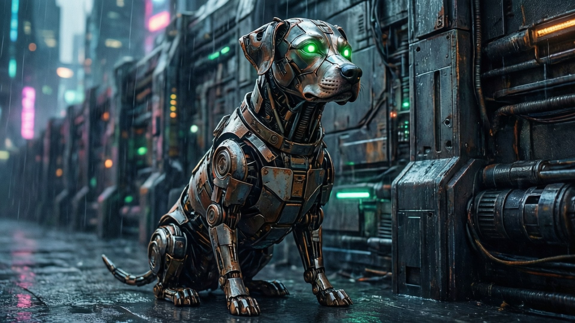 Cyberpunk Robo Pup by Wallpapers.art Studio