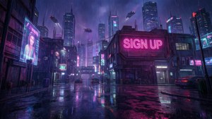 Cyberpunk Sign Up Sign