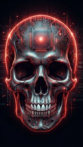 Cyberpunk Skull Circuit