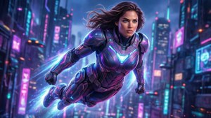 Cyberpunk Superheroine