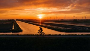 Cyclist on Dike