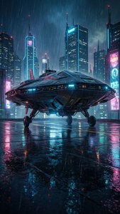Cyperpunk Rooftop Landing