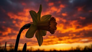 Daffodil Sunset Silhouette