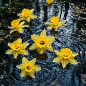 Daffodils Floating Pond