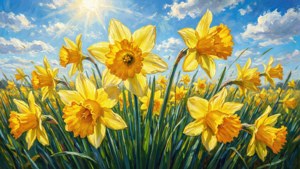 Daffodils in Wind